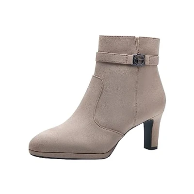Imagen de Tamaris Botines Con Tacón Cuadrado para Mujer, Textiles, Gris Topo, Veganos, 40 EU