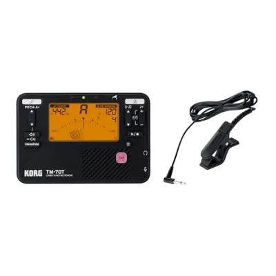 Imagen de Korg TM70 Metrónomo y Afinador Cromático Combinados con Micrófono de contacto Negro