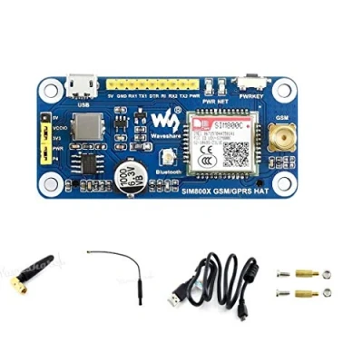 Imagen de waveshare gsm/GPRS/Bluetooth Hat for Raspberry Pi 3B+/3B/2B/Zero/Zero W Based on SIM800C, Allow to Send Messages, Connect Wireless Internet, Transfer Data Via Bluetooth, UART Interface