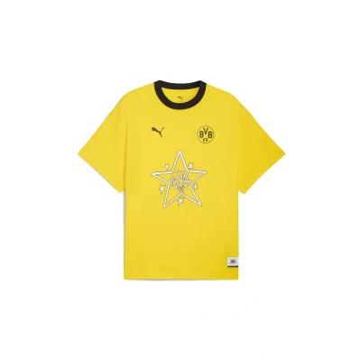 Imagen de Puma Hoops Dortmund Camiseta estampada, Hombre, Talla: Large, Faster yellow