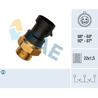 Imagen de FAE 37900 Interruptor de temperatura, ventilador del radiador FIAT: Ducato II Camión plataforma/Chasis, Punto I Hatchback, Brava Hatchback