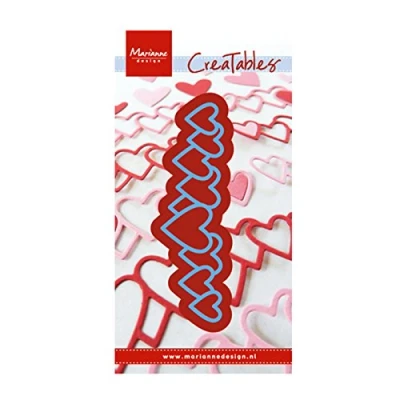 Imagen de Marianne Design Creatables Troqueles con diseño Corazones, Metal, Azul, 16x8.4x0.1 cm