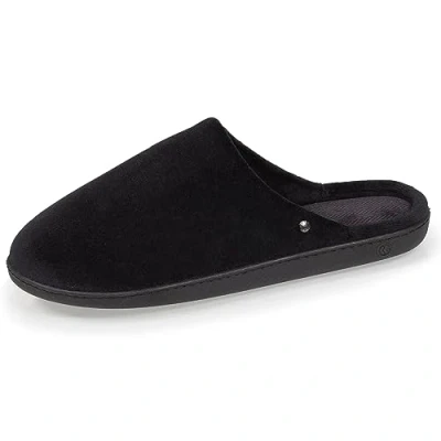 Imagen de Isotoner Zapatillas para hombre, ultra cómodas y ligeras, de algodón orgánico, Negro espiga gris, 42 EU