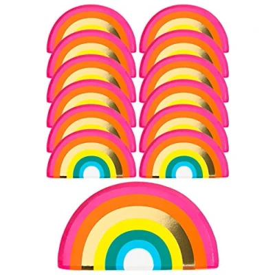 Imagen de Talking Tables Arco Iris en Forma de Chapa, con Papel Aluminio (Paquete 12)
