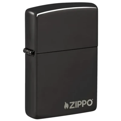 Imagen de Zippo Ebony Logo Mechero, Metal, 3.5x1x5.5 cm