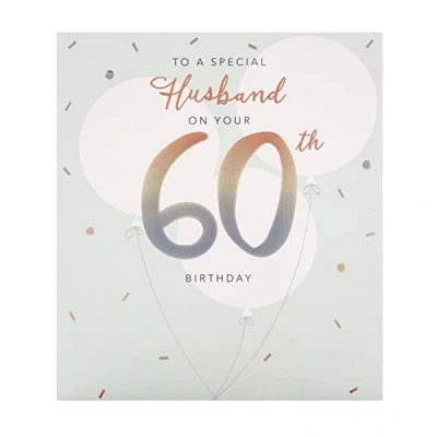 Imagen de Hallmark Tarjeta de 60 cumpleaños para marido del estudio, diseño en relieve sobre tablero texturizado