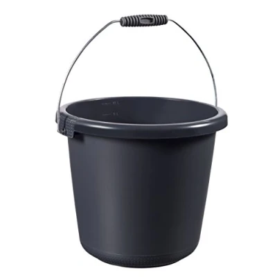 Imagen de Curver 228023 Cubo de 10 l con asa Metal y plástico, Antracita 29,5 x 25,5 cm