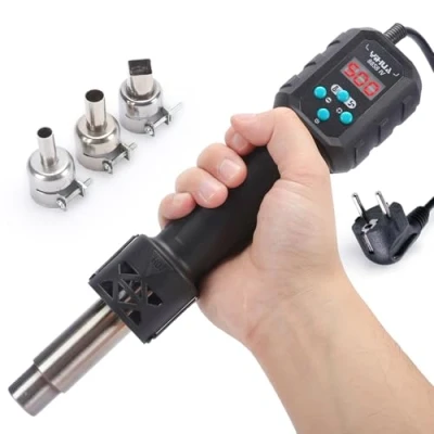 Imagen de YIHUA 8858 IV pistola de calor para manualidades, soldadura electrónica, bricolaje, y tubo termorretráctil con función control temperatura volumen aire, modo espera manual