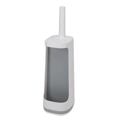 Imagen de Joseph Flex Plus Escobillero en Silicona Higiénico con Bandeja de Almacenaje, escobilla baño mango resistente, piña flexible, antiobstrucción, limpieza profunda Blanco/Gris, Grande