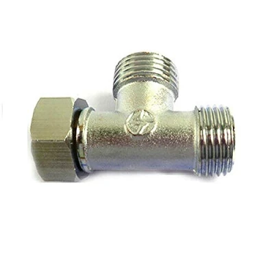 Imagen de Vogueing Tool conector de tubería 3 vías 1,27 cm, en T igual macho y hembra para sistemas tuberías aire, gas, agua, dorado (tipo D)