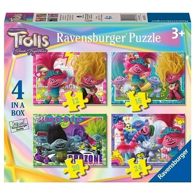 Imagen de Ravensburger Puzzle Trolls 3, Colección 4 in a box, 10, 12, 14, 16 Piezas, para Niños, Edad Recomendada 3+ Años
