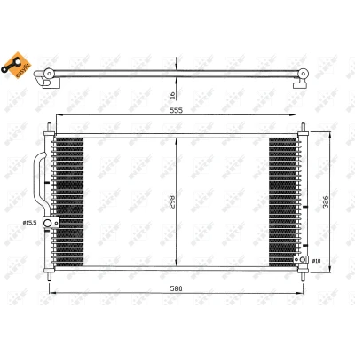 Imagen de NRF EASY FIT 35627 Condensador con junta anular 15,5 10,1 Aluminio 555