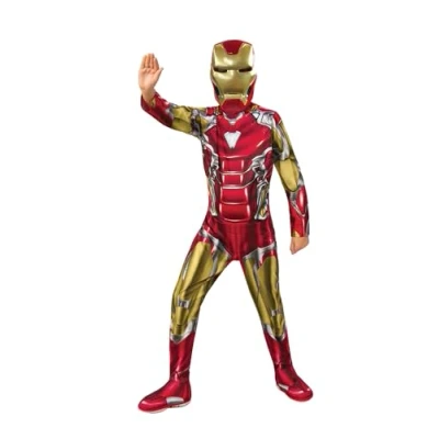 Imagen de Rubies Disfraz Iron Man Endgame Clássico para niños, Jumpsuit impreso con cubrebotas y máscara, Oficial Marvel, Avengers Carnaval, Halloween, Navidad cumpleaños