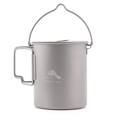 Imagen de TOAKS Taza/Olla Portátil Ultraligera de Titanio para Acampar (750ml con asa fianza[POT 750 BH])