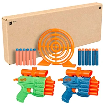 Imagen de Nerf Elite 2.0 Juego de Objetivos Face Off 2 lanzadardos, Objetivo y 12 Dardos Lanzador Espuma para niños niñas Juegos en Exteriores