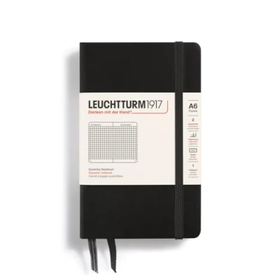 Imagen de LEUCHTTURM1917 318898 Libreta de notas Pocket (A6) tapas duras, 187 páginas numeradas, negro, cuadriculada