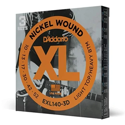 Imagen de D&#039;Addario EXL140 3D Light Top/Heavy Bottom 10 52 Nickel Wound Electric Guitar Strings (3 Sets)