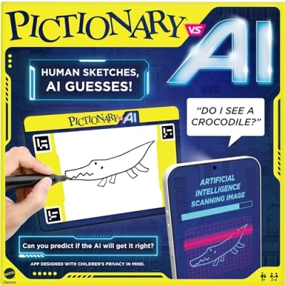 Imagen de Mattel Games Pictionary Vs. Juego familiar de IA para niños y adultos noche juegos con inteligencia artificial 2 4 jugadores