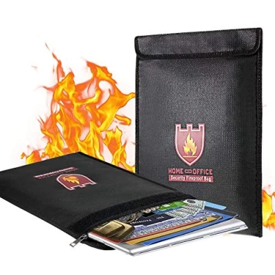 Imagen de Bolsa de Documentos Ignífuga, 15 x 11 Pulgadas Bolsas Ignifugas Seguridad Impermeable para Documentos, Pasaportes, Archivos Bancarios, Dinero, Objetos Valor