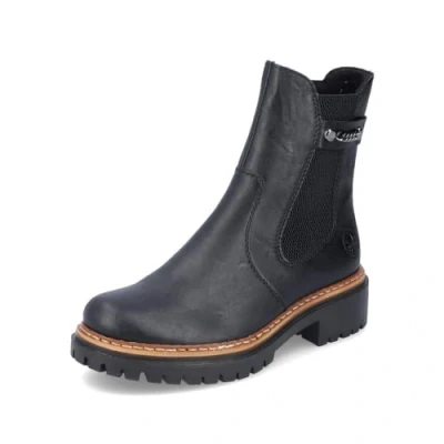Imagen de Rieker Mujer Botines 72690, señora Botas Chelsea,Botas,Medias Botas,botín,Bota de Deslizamiento,Alto,Negro (Schwarz / 00),42 EU 8 UK