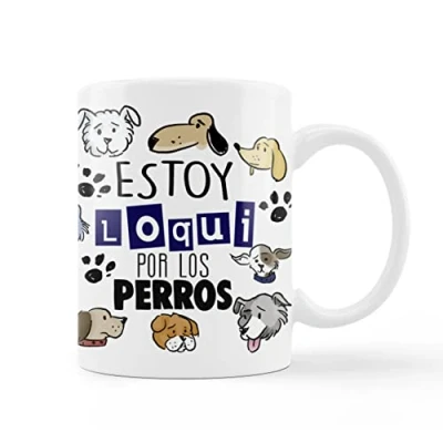 Imagen de TAZA PERSONALIZADA ESTOY LOQUI POR LOS PERROS PERRO CERAMICA DE 350ML TAZAS ORIGINALES PARA REGALAR