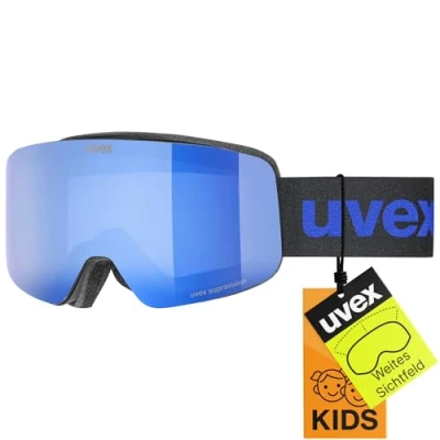 Imagen de Uvex pwdr FM Gafas de esquí, Niños unisex, black matt/blue clear, one size