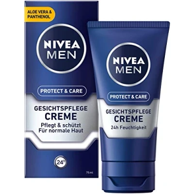 Imagen de crema de cuidado facial Nivea Men Protect &amp;, calmante para hombres, día hidratante, 75 ml