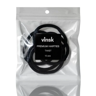 Imagen de vinsk® Gomas de pelo unisex para hombre y mujer, 10 unidades, agarre muy fuerte, goma elástica el color negro con trenza versátil