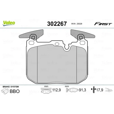 Imagen de VALEO 302267 Juego de pastillas freno Eje delantero excl. contacto avisador desgaste Chapa antichirridos BMW: 3 Berlina, 1 Hatchback