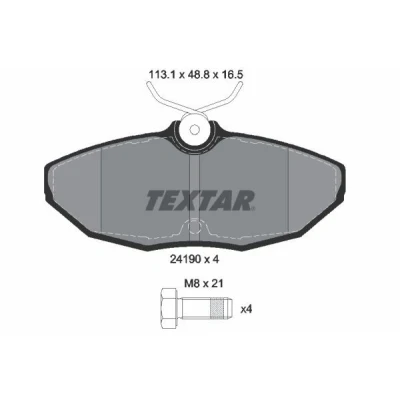 Imagen de TEXTAR 2419001 Juego de pastillas freno no preparado para indicador desgaste JAGUAR: S Type