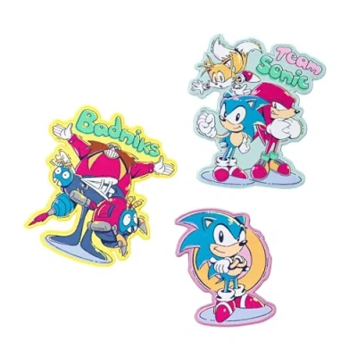 Imagen de Parches ropa Termoadhesivos niños Sonic SET de 3 Pegatinas para la : regalos mochila Parche infantil