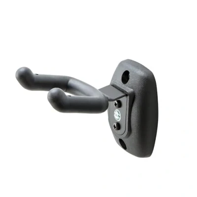 Imagen de K&amp;M 16590 soporte de pared universal para ukelélé negro rígido doble fijación en acero y plástico