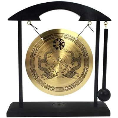 Imagen de Gong Decorado con Mesa de Amarillo geomántico Palacio Arte Zen H1302