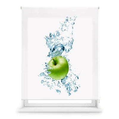 Imagen de Blindecor Digital Cocina Estor Enrollable Translúcido con Estampado Impresión WaterApple 130 x 180 cm (Ancho por Alto) Tamaño de la Tela 127 175 Estores para Ventanas
