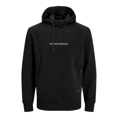 Imagen de JACK&amp;JONES PLUS Jjtree Sudadera con Capucha Pls, Negro/Estampado: Jack&amp;Jones, 5XL Grandes para Hombre