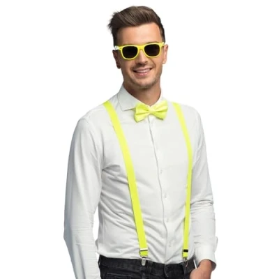 Imagen de Boland juego de disfraces 3 piezas, accesorios con tirantes, gafas y pajarita, para festivales, JGA, carnaval fiestas temáticas