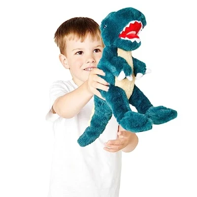 Imagen de Zappi Co Peluche 100% Reciclado de T Rex (28cm Largo) Suave, Mullido, ecológico, colección Animales para recién Nacidos Primer Hijo