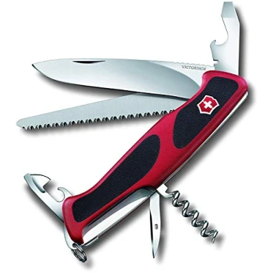 Imagen de Victorinox, Ranger 55 Grip, Navaja Multiuso Suiza, Cuchillo bolsillo, Regalo, 12 Funciones, Hoja grande, Abrelatas, Bloqueable, para una mano