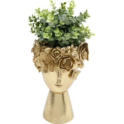 Imagen de Kare jarrón Decorativo de diseño Flowercrown, florero, Mesa, Dorado, Altura del artículo 20 cm, 30,5 x 19,2 19,8 cm