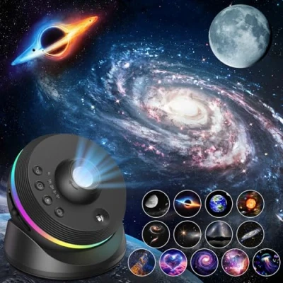Imagen de Proyector Estrellas, 4K HD Planetario con 13 Discos Planetarios,Rotación de 360 Galaxia Skylight Luz Nocturna Temporizador y Meteorito Dinámico para Decoracion Habitacion