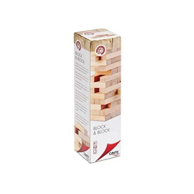 Imagen de Cayro Block &amp; + 5 Años Modelo Clásico de Madera Juego Mesa Ideal para Niños y Adultos Torre Barras Apilables 2 a 8 Jugadores