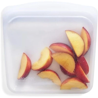 Imagen de Stasher Bolsas de silicona reutilizables para cocinar, congelar, almacenar y viajar, 19,05 x cm, transparentes