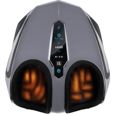 Imagen de Miko Máquina de masaje pies con amasamiento profundo, compresión, shiatsu y calor para la fascitis plantar, neuropatía, se ajusta hasta talla 47 hombres.