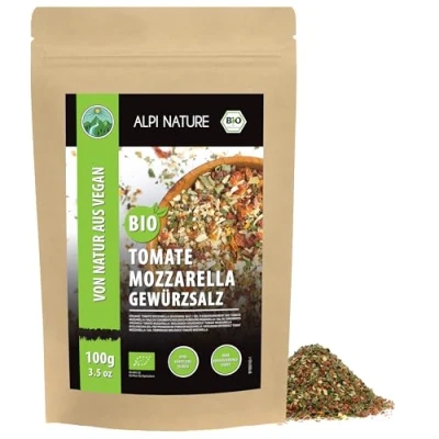 Imagen de especias de mozzarella tomate orgánico (100g), mezcla italianas orgánicas, 100% naturales, para pizza, ensalada, sin aditivos artificiales