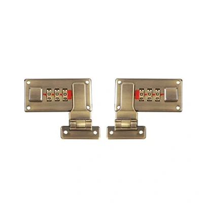 Imagen de 2 pcs Cerrojo Para Caja de Joyería, Metal Cierres Cajas Madera, Cerrojos Bloqueo Caja,Maletín Cerraduras Combinación, Combinación Reemplazo 3 Dígitos (Bronce color)