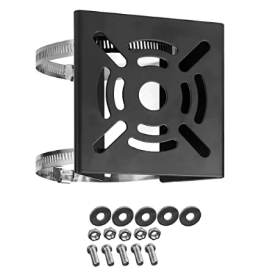 Imagen de WiTi Soporte de Montaje Vertical Universal para cámara Seguridad, Esquina Metal sólido 2 bucles, mástil Adecuado cámaras CCTV(tamaño pequeño Negro)