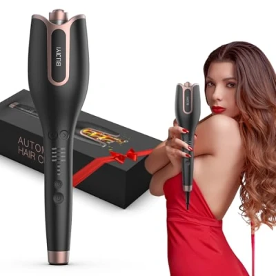 Imagen de BUJIYI rizador de pelo automático, grande 1 pulgada, 4 opciones temperatura y calentamiento rápido en 15 segundos, adecuado para cabello largo 6 a 25 pulgadas