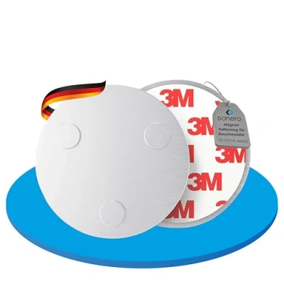 Imagen de sonero MH 070 Soporte magnético para detectores de Humo (Detector monóxido Carbono y Otros Productos) Diámetro 70 mm Imanes Extra Fuertes, 1 Pieza