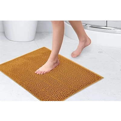 Imagen de Emma Barclay Alfombra de baño Antideslizante Tacto Suave en Ocre, Alfombrilla Ducha 40 x 60 cm