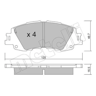Imagen de METELLI 22 1410 0 Juego de pastillas freno excl. contacto avisador desgaste TOYOTA: Yaris IV